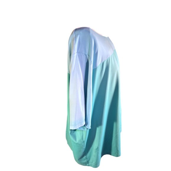 Lands End Womens 3X Aqua Pullover Top Nylon/Spandex Blend Short Sleeve 24W-26W L - Picture 7 of 9